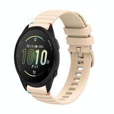 Per Garmin Forerunner 165 Wavy Dots Stitched 20mm Cinturino in silicone (color crema)