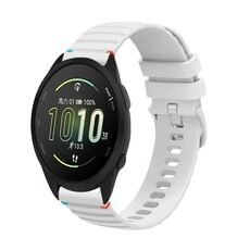 Per Garmin Forerunner 165 Music Wavy Dots Stitched 20mm Cinturino in silicone (bianco)