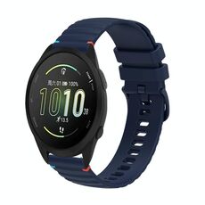 Per Garmin Forerunner 165 Music Wavy Dotted Stitched 20mm Cinturino in silicone (blu navy)