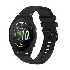 Per Garmin Forerunner 165 Music Wavy Dots Stitched 20mm Cinturino in silicone (nero)