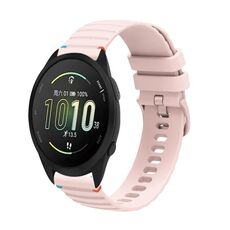 Per Garmin Forerunner 165 Music Wavy Dots Stitched 20mm Cinturino in silicone (rosa)