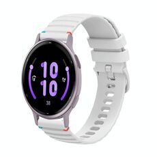 Per Garmin Vivoactive 5 cinturino in silicone ondulato punteggiato cucito da 20 mm (bianco)