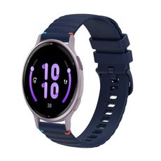Per Garmin Vivoactive 5 Wavy Dotted Stitched 20mm Cinturino in silicone (blu navy)