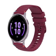 Per Garmin Vivoactive 5 cinturino in silicone ondulato punteggiato cucito da 20 mm (rosso vino)