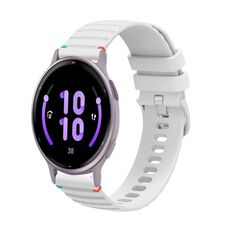 Per Garmin Active 5 Wavy Dots Stitched 20mm cinturino in silicone (bianco)