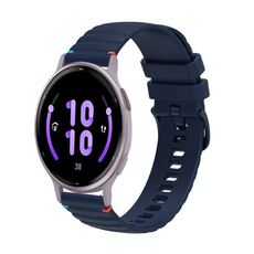 Per Garmin Active 5 Wavy Dots Stitched 20mm cinturino in silicone (blu navy)