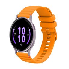 Per Garmin Active 5 Wavy Dots Stitched 20mm cinturino in silicone (giallo ambra)