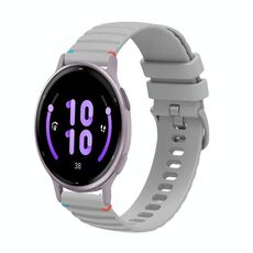 Per Garmin Active 5 Wavy Dots Stitched 20mm cinturino in silicone (grigio)