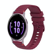 Per Garmin Active 5 Wavy Dots Stitched 20mm cinturino in silicone (rosso vino)