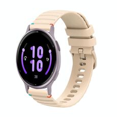 Per Garmin Active 5 Wavy Dots Stitched 20mm cinturino in silicone (color crema)