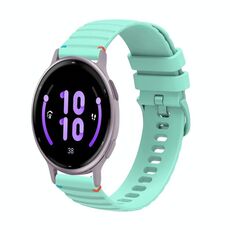 Per Garmin Active 5 Wavy Dots Stitched 20mm cinturino in silicone (verde acqua)