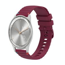 Per Garmin Move Trend Wavy Dotted Stitched 20mm cinturino in silicone (rosso vino)
