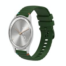 Per Garmin Move Trend Wavy Dotted Stitched 20mm cinturino in silicone (verde militare)