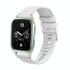 Per Garmin Venu SQ2 Wavy Dotted Stitched 20mm Cinturino in silicone per orologio (bianco)