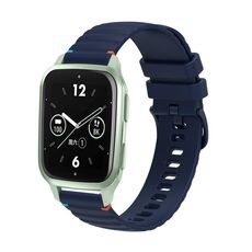 Per Garmin Venu SQ2 Wavy Dotted Stitched 20mm cinturino in silicone (blu navy)