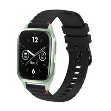 Per Garmin Venu SQ2 Wavy Dotted Stitched 20mm Cinturino in silicone (nero)