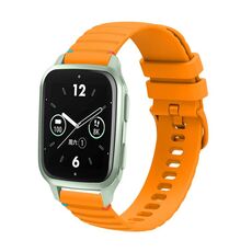 Per Garmin Venu SQ2 Wavy Dotted Stitched 20mm Cinturino in silicone per orologio (giallo ambra)