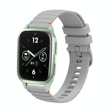 Per Garmin Venu SQ2 Wavy Dotted Stitched 20mm Cinturino in silicone (grigio)