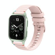 Per Garmin Venu SQ2 Wavy Dots Stitched 20mm cinturino in silicone (rosa)