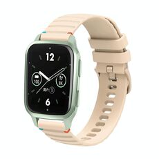 Per Garmin Venu SQ2 Wavy Dotted Stitched 20mm Cinturino in silicone (color crema)