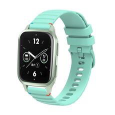 Per Garmin Venu SQ2 Wavy Dotted Stitched 20mm Cinturino in silicone (verde acqua)