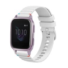 Per Garmin Venu SQ Wavy Dotted Stitched 20mm Cinturino in silicone (bianco)