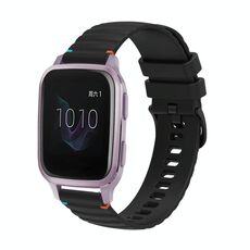 Per cinturino in silicone da 20 mm con cuciture ondulate e punteggiate Garmin Venu SQ (nero)