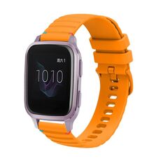 Per Garmin Venu SQ Wavy Dotted Stitched 20mm cinturino in silicone (giallo ambra)