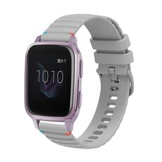 Per Garmin Venu SQ Wavy Dotted Stitched 20mm Cinturino in silicone (grigio)