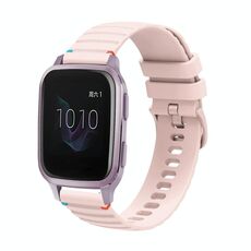 Per Garmin Venu SQ Wavy Dotted Stitched 20mm Cinturino in silicone per orologio (rosa)