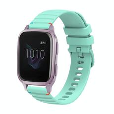 Per Garmin Venu SQ Wavy Dotted Stitched 20mm cinturino in silicone (verde acqua)