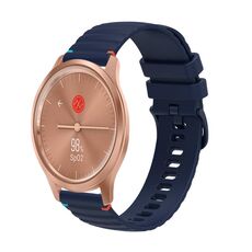 Per Garmin Move Style Wavy Dotted Stitched 20mm cinturino in silicone per orologio (blu navy)