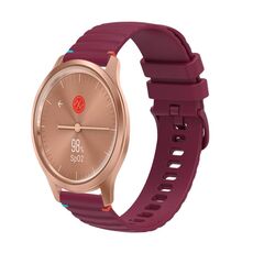 Per Garmin Move Style Wavy Dotted Stitched 20mm cinturino in silicone per orologio (rosso vino)