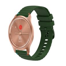 Per Garmin Move Style Wavy Dotted Stitched 20mm cinturino in silicone per orologio (verde militare)