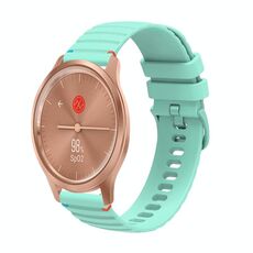 Per Garmin Move Style Wavy Dotted Stitched 20mm cinturino in silicone per orologio (verde acqua)