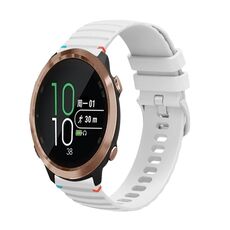 Per Garmin Forerunner 645 Music Wavy Dots Stitched 20mm Cinturino in silicone (bianco)