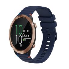 Per Garmin Forerunner 645 Music Wavy Dotted Stitched 20mm Cinturino in silicone (blu navy)