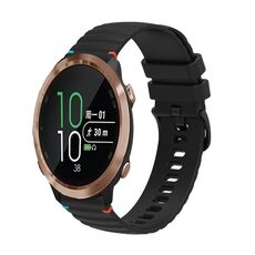 Per Garmin Forerunner 645 Music Wavy Dotted Stitched 20mm Cinturino in silicone (nero)
