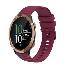 Per Garmin Forerunner 645 Music Wavy Dots Stitched 20mm cinturino in silicone (rosso vino)