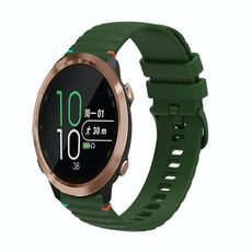Per Garmin Forerunner 645 Music Wavy Dots Stitched 20mm Cinturino in silicone (verde militare)