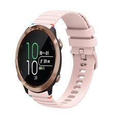 Per Garmin Forerunner 645 Music Wavy Dots Stitched 20mm Cinturino in silicone (rosa)