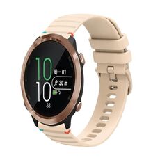 Per Garmin Forerunner 645 Music Wavy Dotted Stitched 20mm Cinturino in silicone (color crema)
