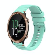 Per Garmin Forerunner 645 Music Wavy Dots Stitched 20mm Cinturino in silicone (verde acqua)