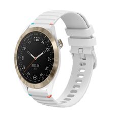 Per Garmin Approach S40 Wavy Dots Stitched 20mm cinturino in silicone (bianco)