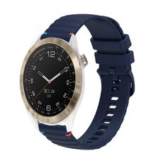 Per Garmin Approach S40 Wavy Dots Stitched 20mm cinturino in silicone (blu navy)