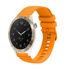 Per Garmin Approach S40 Wavy Dots Stitched 20mm cinturino in silicone (giallo ambra)
