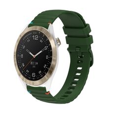 Per Garmin Approach S40 Wavy Dots Stitched 20mm cinturino in silicone (verde militare)