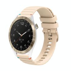Per Garmin Approach S40 cinturino in silicone ondulato punteggiato cucito da 20 mm (color crema)