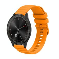Per Garmin Move 3 Wavy Dots Stitched 20mm cinturino in silicone (giallo ambra)