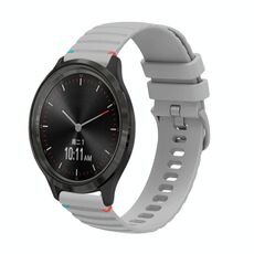 Per Garmin Move 3 Wavy Dots Stitched 20mm cinturino in silicone (grigio)